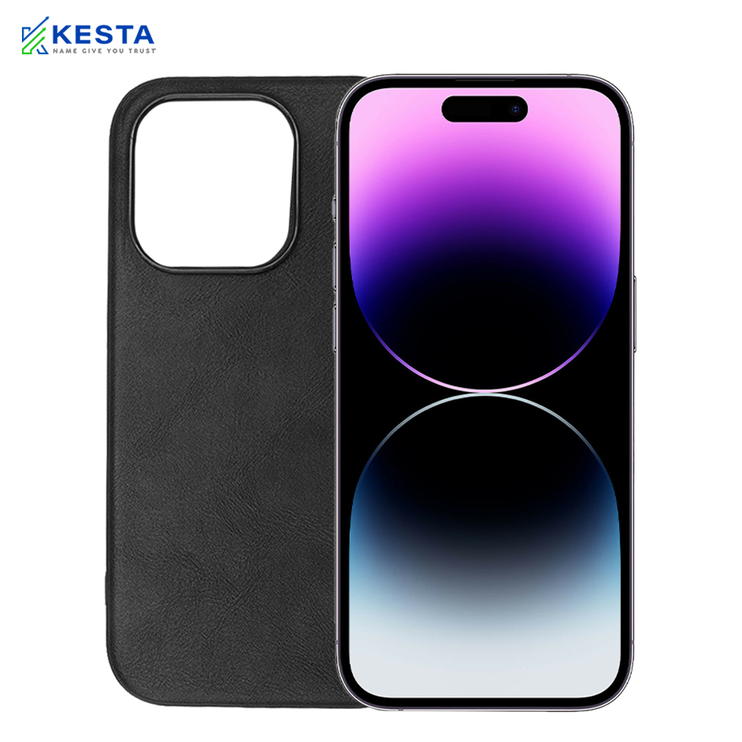 iPhone 15 Pro Max Cover - Brave Black Leather Case